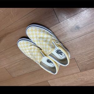 Womens yellow slip on vans